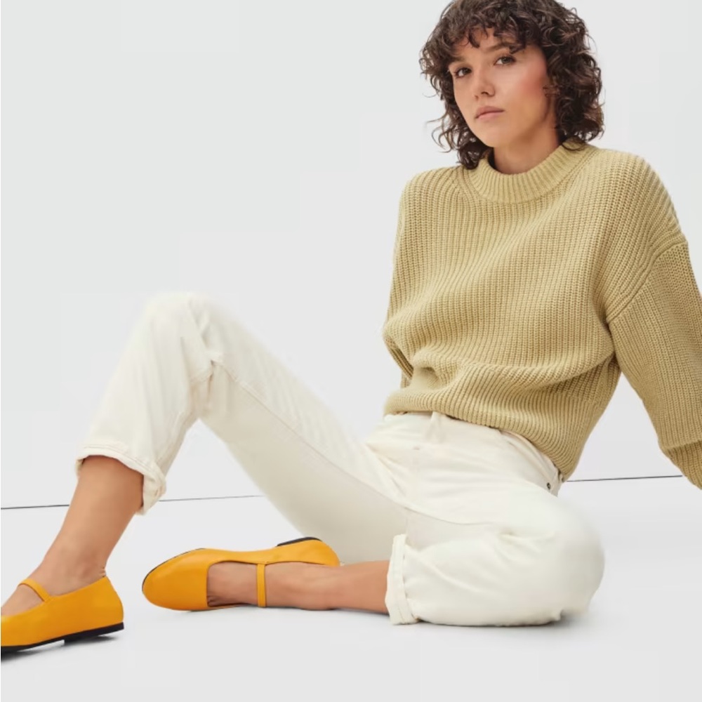 Everlane Yellow Mary Jane Flats Women US Size 9